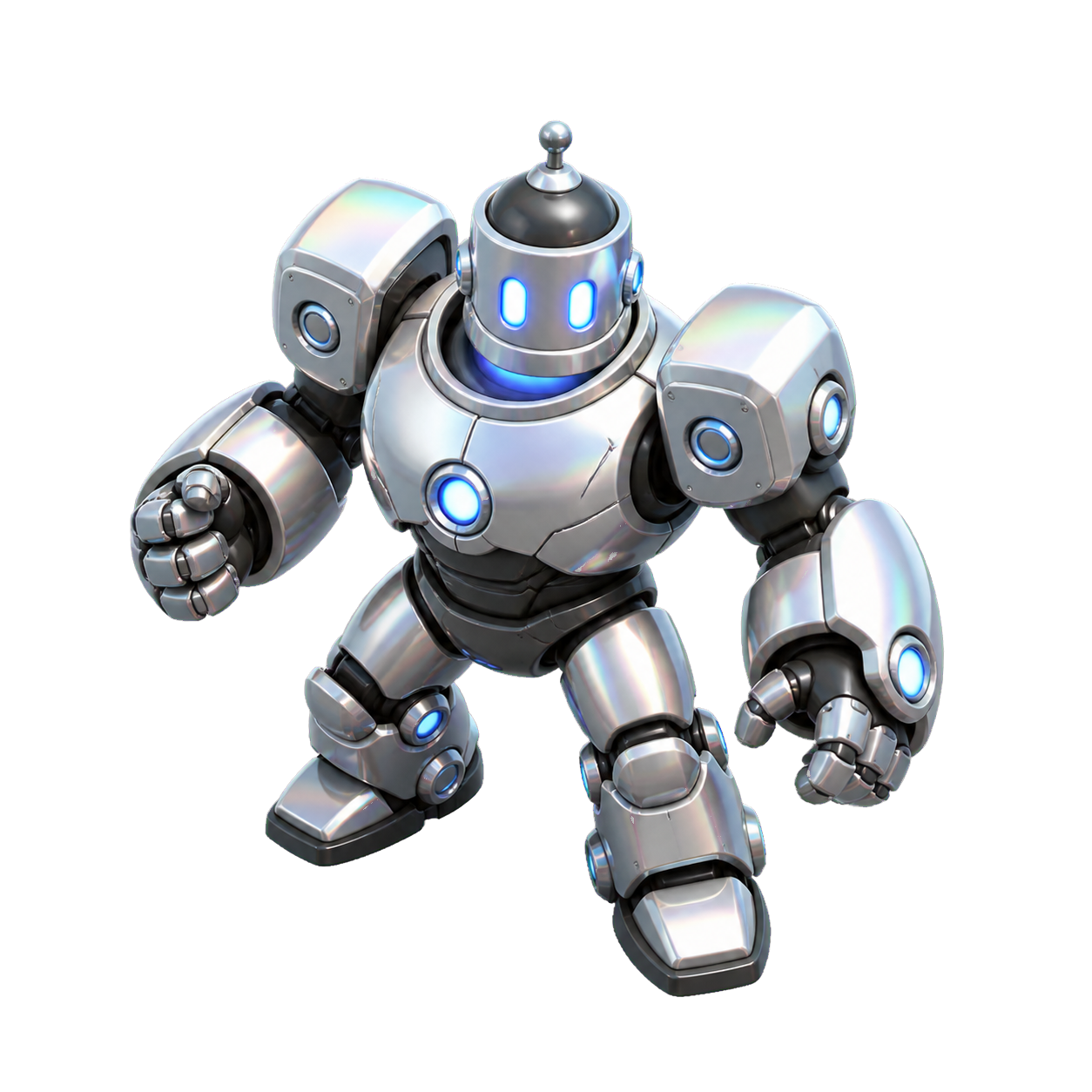 Robot cromado plateado