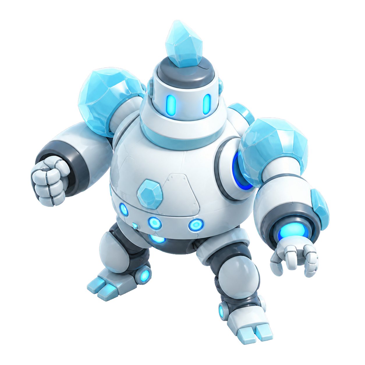 Robot blanco de hielo