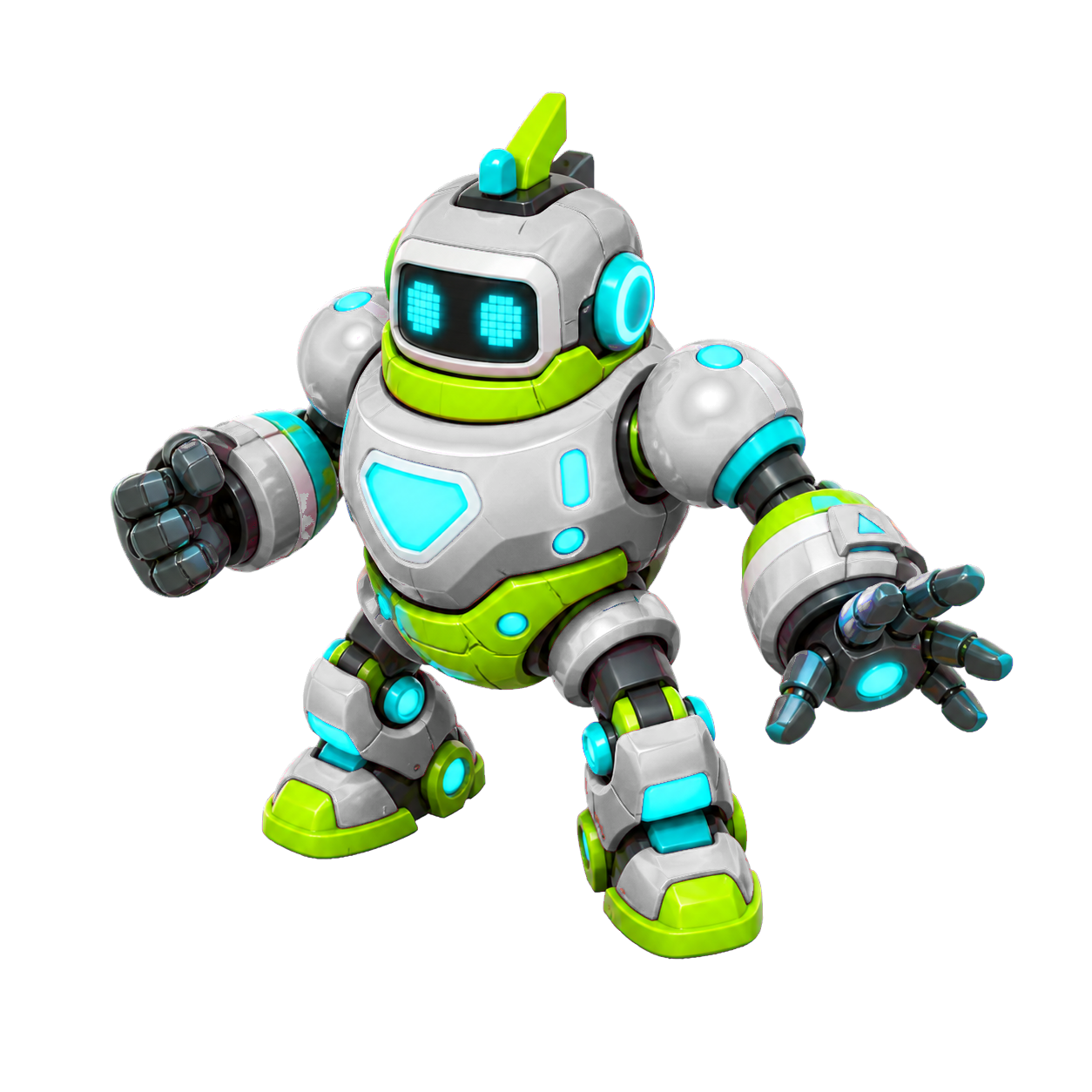 Robot de colores neón