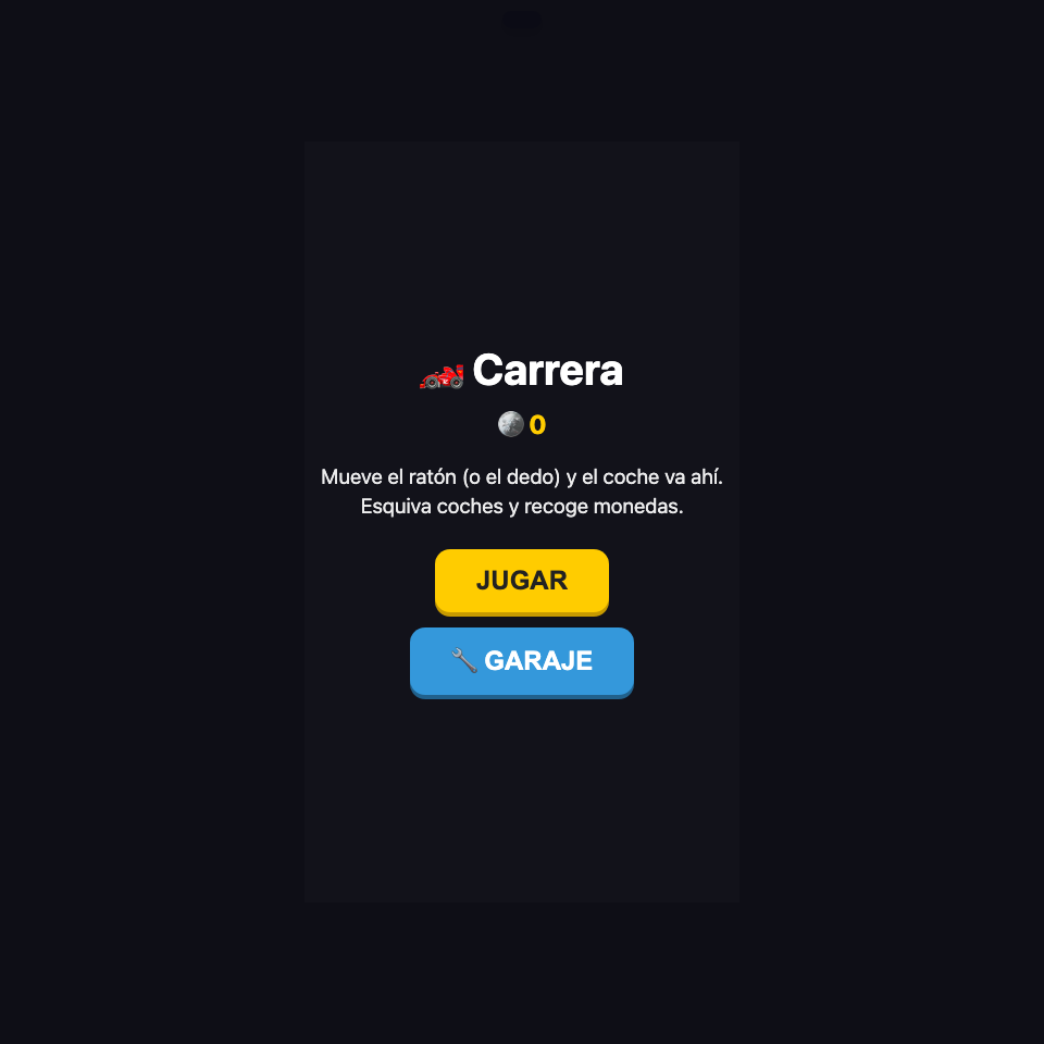 Captura real del juego Carrera de Coches en Elias Arcade