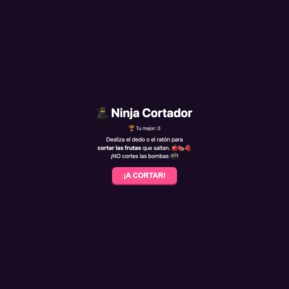 Captura real del juego Ninja Cortador en Elias Arcade