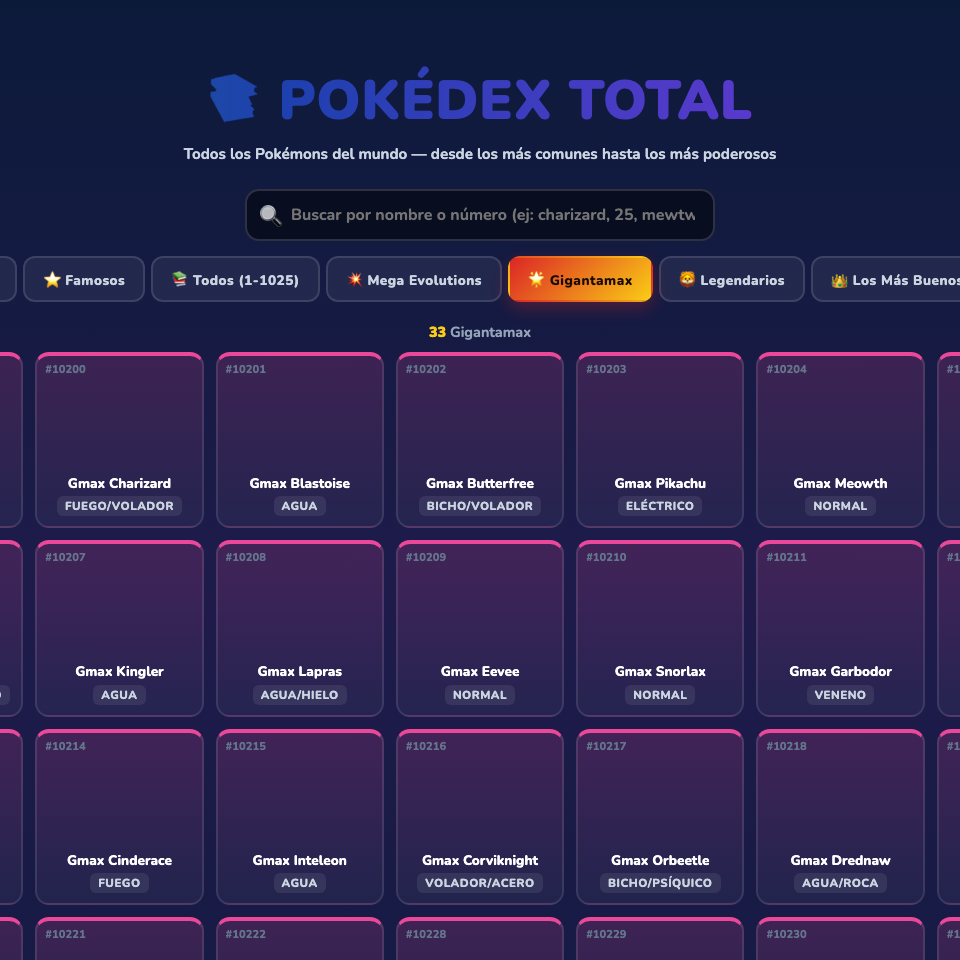 Captura de Pokédex Total
